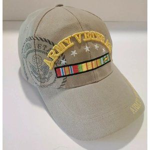 U S ARMY VETERAN Cap, Hat  /  w/ Vietnam Campaign Ribbons *PLEASE READ